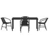 vidaXL Garden Dining Set 5 pcs Black Powder-Coated Steel