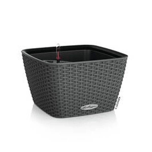 LECHUZA Planter BACINO Cottage ALL-IN-ONE 30x30 cm Graphite Black