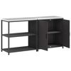 vidaXL Kitchen Storage Set with Shelf 2 pcs Black Cold-rolled Steel
