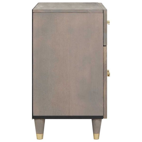 vidaXL Bedside Cabinet with Door Grey 50 x 33 x 60 cm Solid Mango Wood