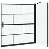 vidaXL Bath Shower Screen Black and Transparent 116 x 68 x 128 cm