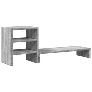 vidaXL Monitor Stand with Desk Organiser Grey Sonoma Engineered Wood