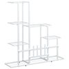 vidaXL Flower Stand 94.5x25x88 cm White Metal