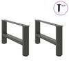 vidaXL Coffee Table Legs Anthracite 2 pcs 60x(30-31) cm Steel