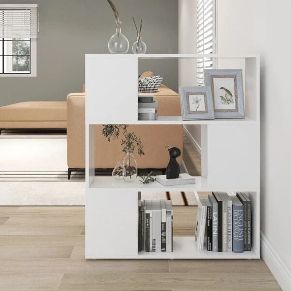 vidaXL Book Cabinet Room Divider White 80x24x94 cm Engineered Wood