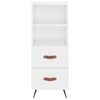 vidaXL Highboard High Gloss White 34.5x34x180 cm Engineered Wood