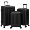 vidaXL Suitcase with Lock 3 pcs Black 50 x 31 x 78 cm ABS Plastic