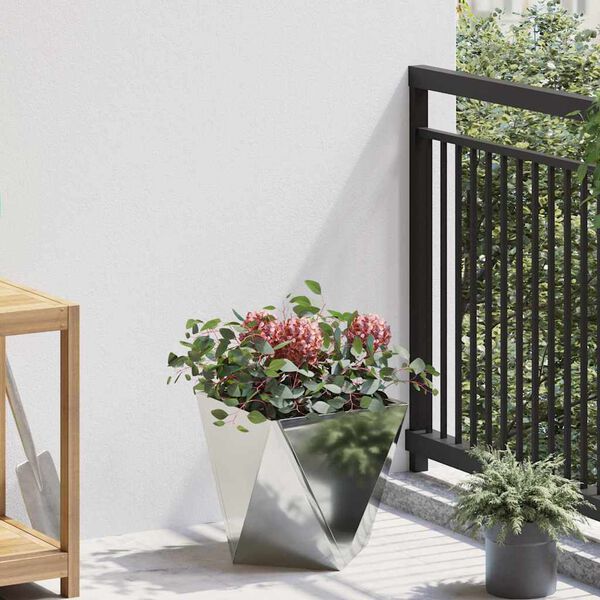 vidaXL Planter Silver 30 x 30 x 30 cm Galvanised Steel