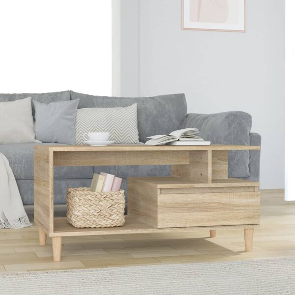 vidaXL Coffee Table Sonoma Oak 90x49x45 cm Engineered Wood