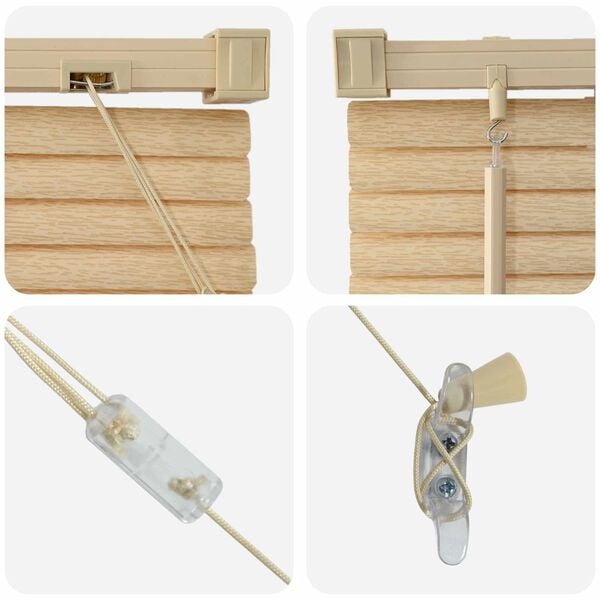 vidaXL Venetian Blind Manual Light Brown with Pattern 213 x 40 cm PVC