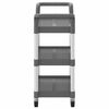 vidaXL 3-Tier Trolley Grey 77x34x72 cm Aluminium