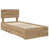 vidaXL Bed Frame with Drawer Artisan Oak 90 x 190 cm Engineered Wood