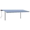 vidaXL Manual Retractable Awning with LED 6x3 m Blue and White