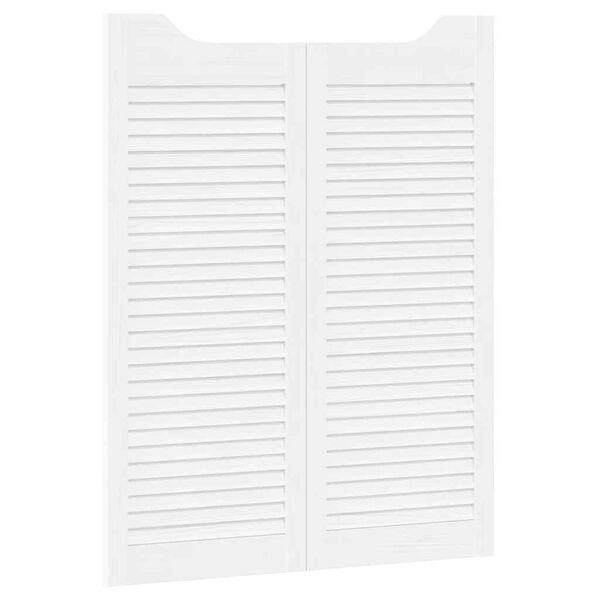 vidaXL Swing Doors Louvred Design 1-Pair White 100x80 cm