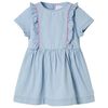 Kids'Dress with Ruffles Soft Blue 92