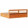 vidaXL Bed Frame with Headboard Wax Brown 200x200 cm Solid Wood Pine