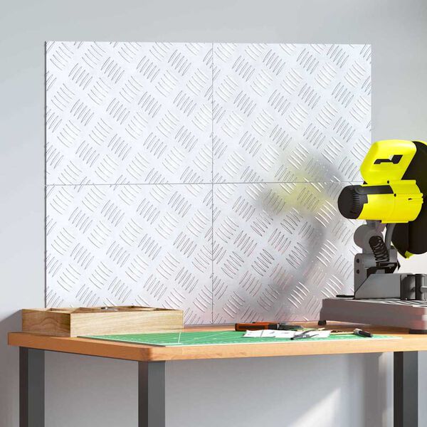 vidaXL Stair Tread Rectangular 4 pcs Silver 40 x 30 cm Aluminium