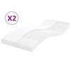 vidaXL Foam Mattresses 2 pcs White 90x200 cm 7-Zone Hardness 20 ILD