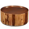 vidaXL Coffee Table Solid Acacia Wood and Steel 68 cm
