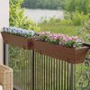 vidaXL Planters with hooks 2 pcs Brown Poly Rattan