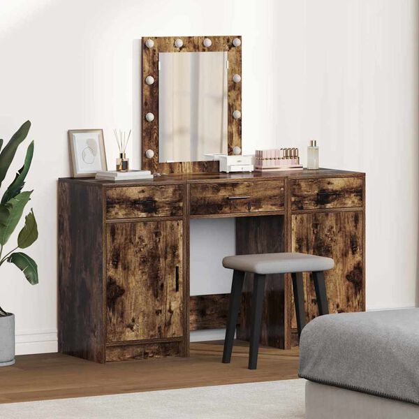 vidaXL Dressing Table with Door Brown 50 x 41 x 135 cm Engineered Wood
