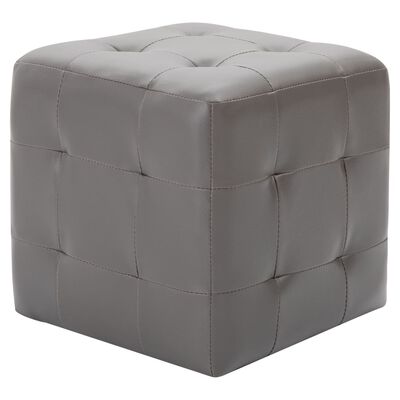 vidaXL Bedside Cabinets 2 pcs Grey 30x30x30 cm Faux Leather