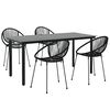 vidaXL 5 Piece Garden Dining Set Black PVC Rattan