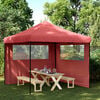 vidaXL Party Tent Folding Burgundy 292 x 292 x 315 cm Oxford Fabric