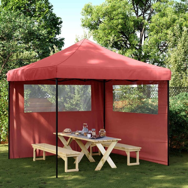 vidaXL Party Tent Folding Burgundy 292 x 292 x 315 cm Oxford Fabric