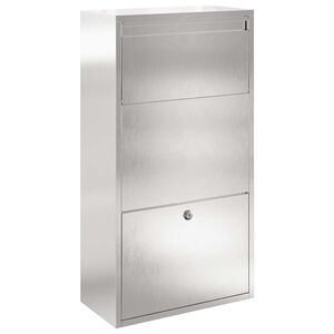 vidaXL Parcel Drop Box Silver 44 x 22 x 82 cm Stainless Steel