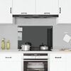 vidaXL Kitchen Backsplash Black 90 x 60 cm Tempered Glass