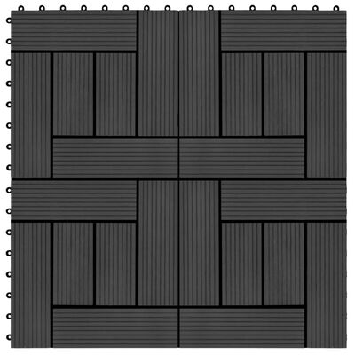 vidaXL 11 pcs Decking Tiles WPC 30x30 cm 1 sqm Black