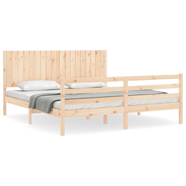 vidaXL Bed Frame without Mattress Super King Size Solid Wood
