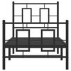 vidaXL Metal Bed Frame without Mattress with Footboard Black 75x190cm