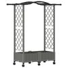 vidaXL Raised Bed with Trellis and Roof Light Grey 124 x 40 x 129 cm