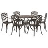 vidaXL Garden Dining Set 7 pcs Bronze Aluminium