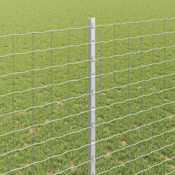 vidaXL Fence Post 44 pcs Silver 180 cm Steel