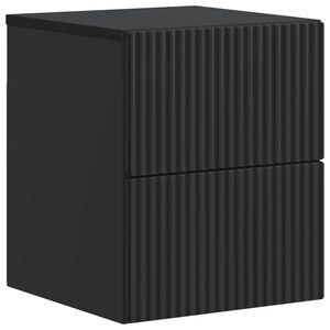 vidaXL Wall-Mounted Bedside Cabinet Black 33 x 34.5 x 40 cm