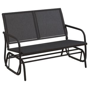 vidaXL Garden Glider Bench Black 120.5x76x86.5 cm Textilene&Steel