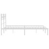 vidaXL Metal Bed Frame without Mattress with Headboard White 140x200cm