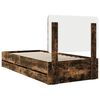 vidaXL Bed Frame with Drawer Smoked Oak 75 x 190 cm Engineer Wood