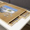 HI Puzzle Table with 4 Drawers 76x57x4.5 cm Wood