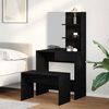 vidaXL Dressing Table Set with Drawer 2 pcs Black Oak Engineered Wood