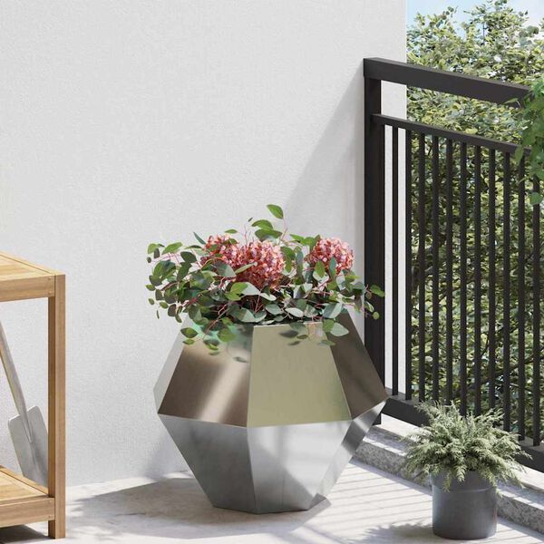 vidaXL Planter 2 pcs Silver 50 x 50 x 40 cm Galvanised Steel