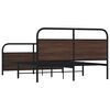 vidaXL Metal Bed Frame without Mattress Brown Oak 160x200 cm