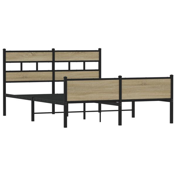 vidaXL Bed Frame without Mattress Sonoma Oak 140x200 cm Engineered Wood