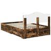 vidaXL Bed Frame with Drawer Smoked Oak 120 x 190 cm Engineered Wood