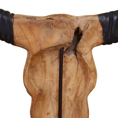 vidaXL Bull Skull Sculpture Teak 66x15x88 cm