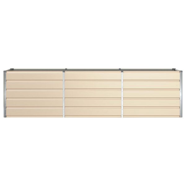 vidaXL Planter Ivory 290 x 90 x 77 cm Galvanised Steel