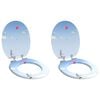 vidaXL Toilet Seat 2 pcs Blue 43.8 x 37.8 cm MDF board